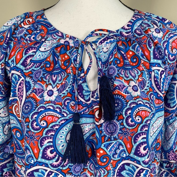 Simply Southern Blue Paisley Bell Sleeve Dress - Picture 8 of 8
